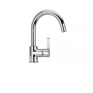 Kitchen/bar faucet with pivoting spout, 1 spray