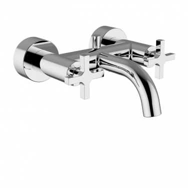 wall mount tub filler with hand shower