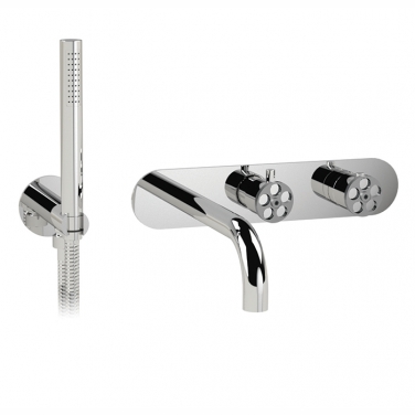 3/4" thermostatic wall mount tub fller with hand shower - TRIM ONLY